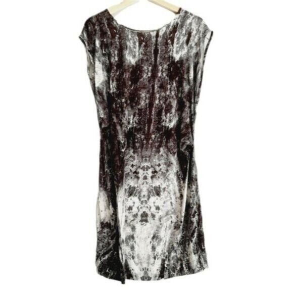 SANDWICH \ Relaxed Fit Mini Dress Watercolor Splatter Grey Sz S - Picture 1 of 9